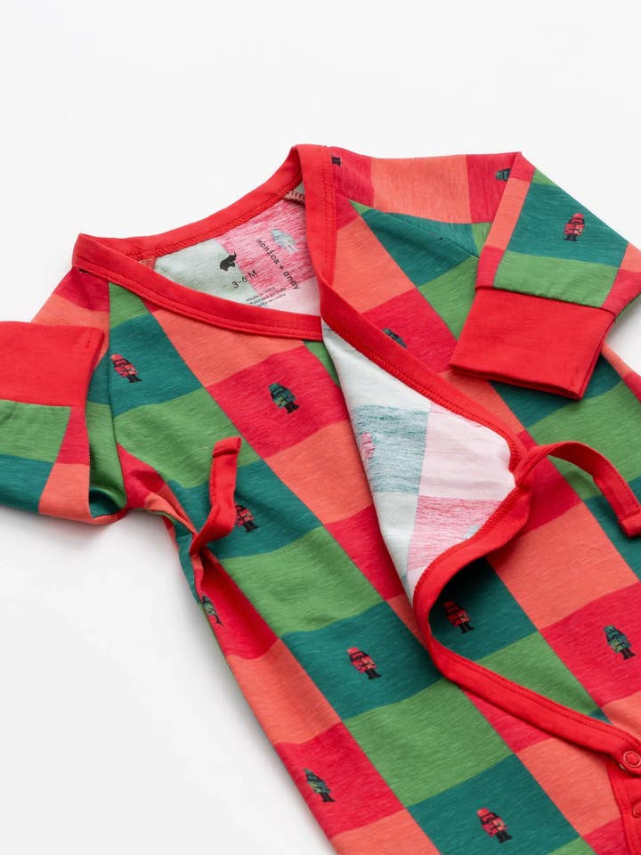 Monica + Andy - Wholesale Jumpsuit - Baby - Kimono Tie One-Piece_Nutcracker Checkerboard1