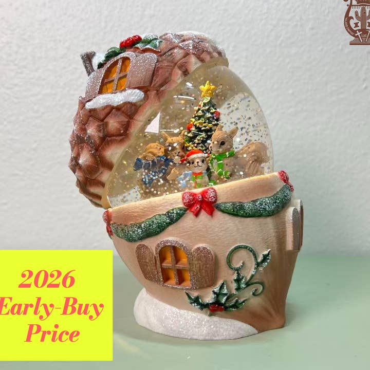 6.5” LED Lighted Acorn Holiday Water Lantern Globe for wholesale by IEGIFT