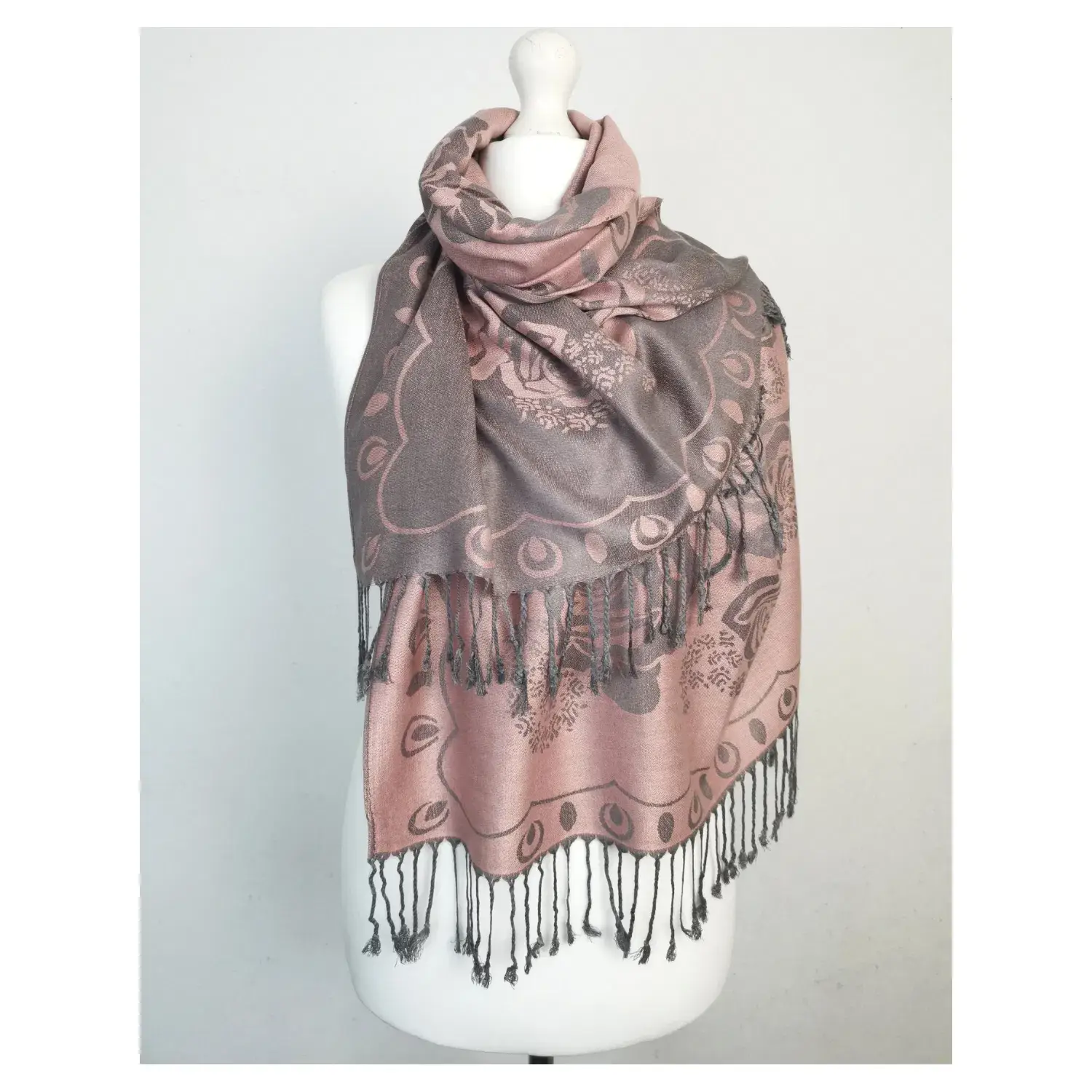 Superbia - Wholesale Scarf - Women's - Super Soft Reversible Pashmina Scarf /Shawl -Roses 18810