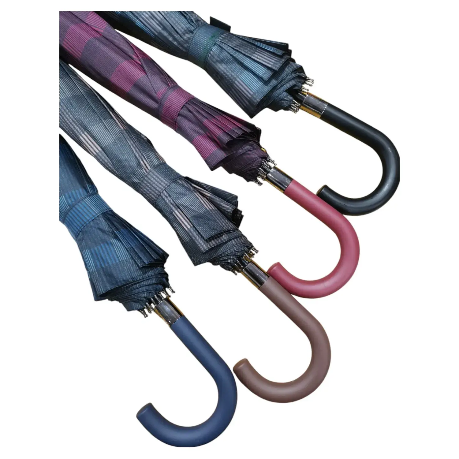 Superbia - Wholesale Umbrella - Men's - Large Auto Opening 16 ribs Checked Print Long Stick Umbrella7