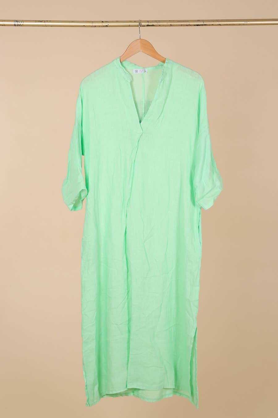 la maison des fibres naturelles – wholesale Klänning - Dam – Lång klänning med tunisisk krage 29340 i 100 % linne9