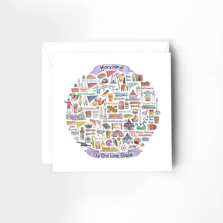 Green Blanky Studio - Wholesale Stationery/notecard set - Maryland Icon Watercolor Notecard0