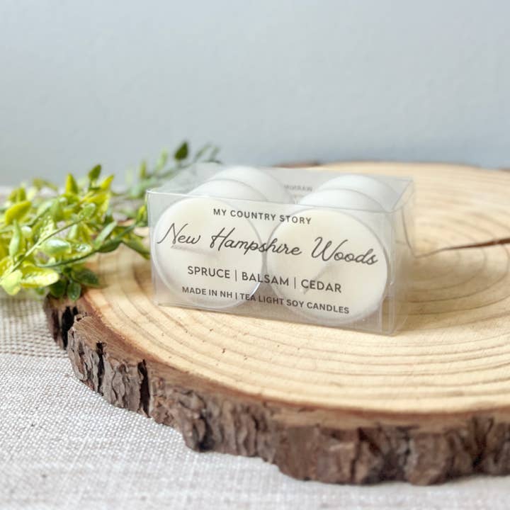 My Country Story - Wholesale Tea Light Candles - New Hampshire Woods Tea Light Candles - Set of 4