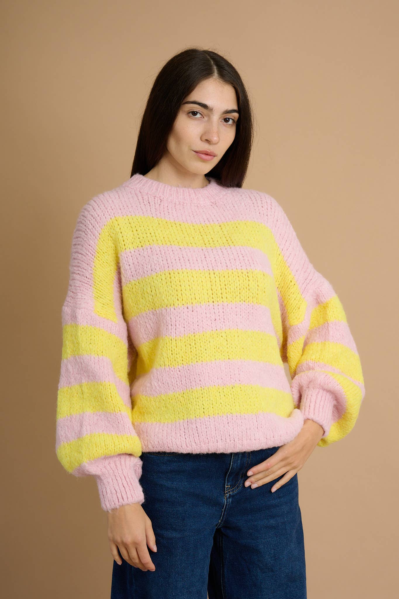 AMELÉ - Wholesale Knit Sweater - Women's - Soft striped sweater5