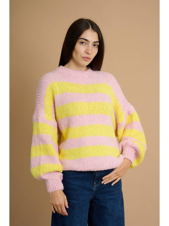 AMELÉ - Wholesale Knit Sweater - Women's - Soft striped sweater5