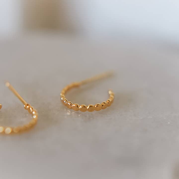 Bella Rey jewelry - Wholesale Hoop Earrings - The Ali gold plated dainty hoop studs- hypoallergenic 2