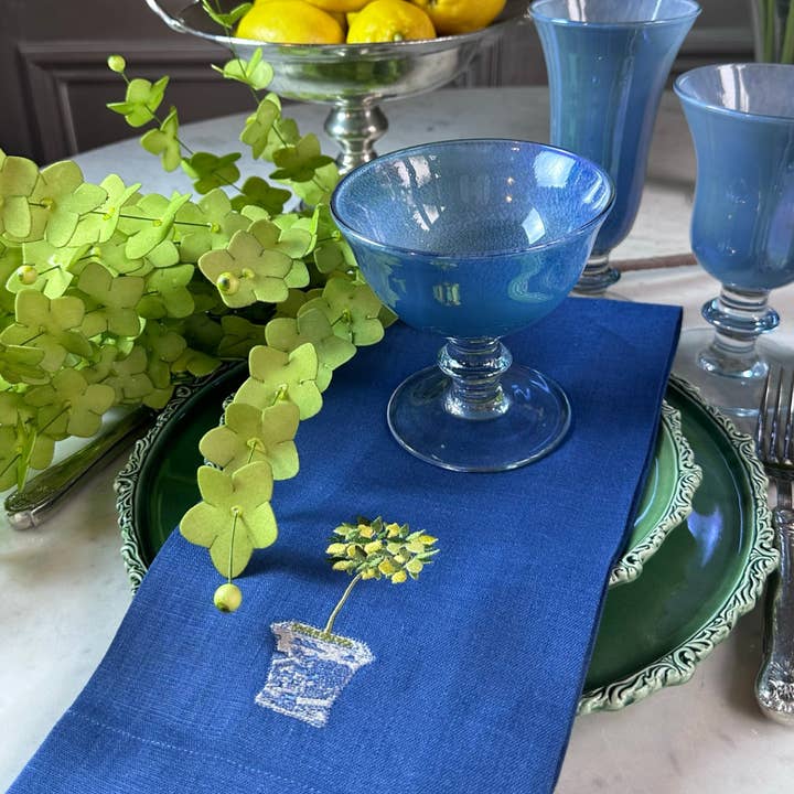 Arte Italica & Crown Linen Designs - Wholesale Tea Towel - Lemon Topiary Linen Towel