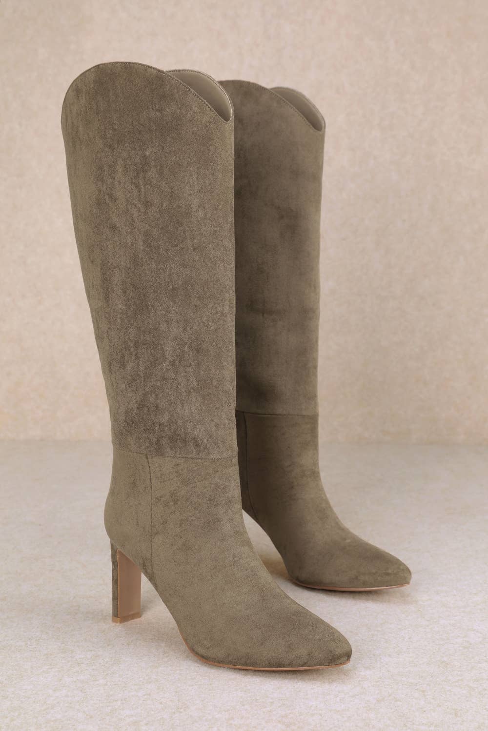 Oliccui - Vente Bottes – femme - BOTTES HAUTES À BOUT POINTU EN FAUX SUÉDINE5