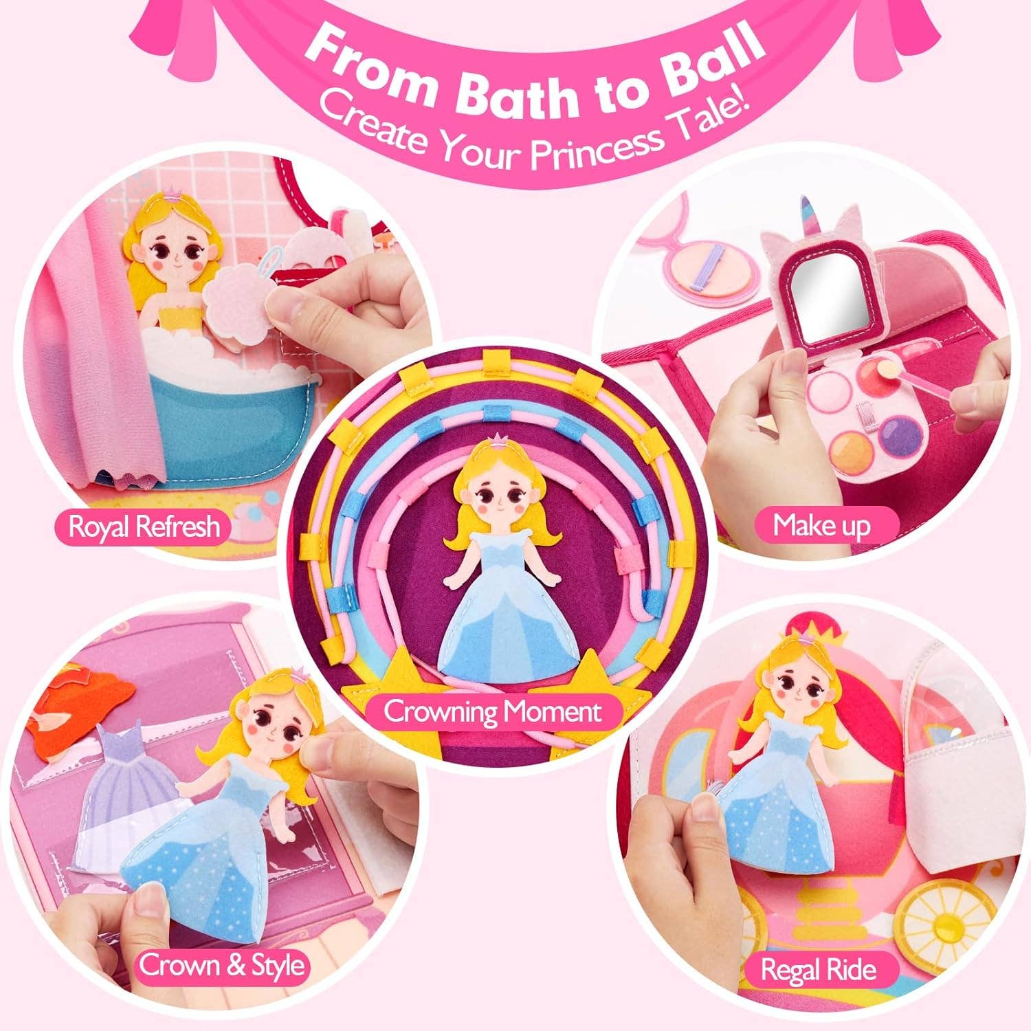 VIGOR - Wholesale Preschool Book (3-5) - Montessori Toys Pink Princess Makeover Girls Quiet Busy Book2