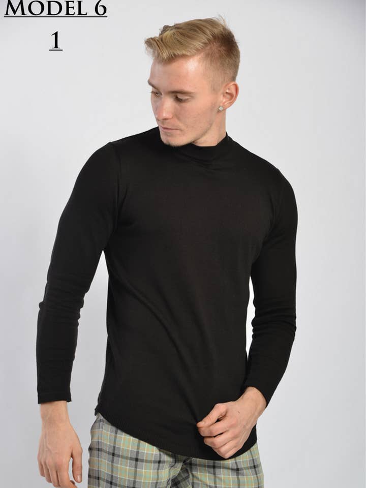 Slim fit Men's knitwear Mockneck Made in Turkey Model 6 for wholesale by Aron Imani