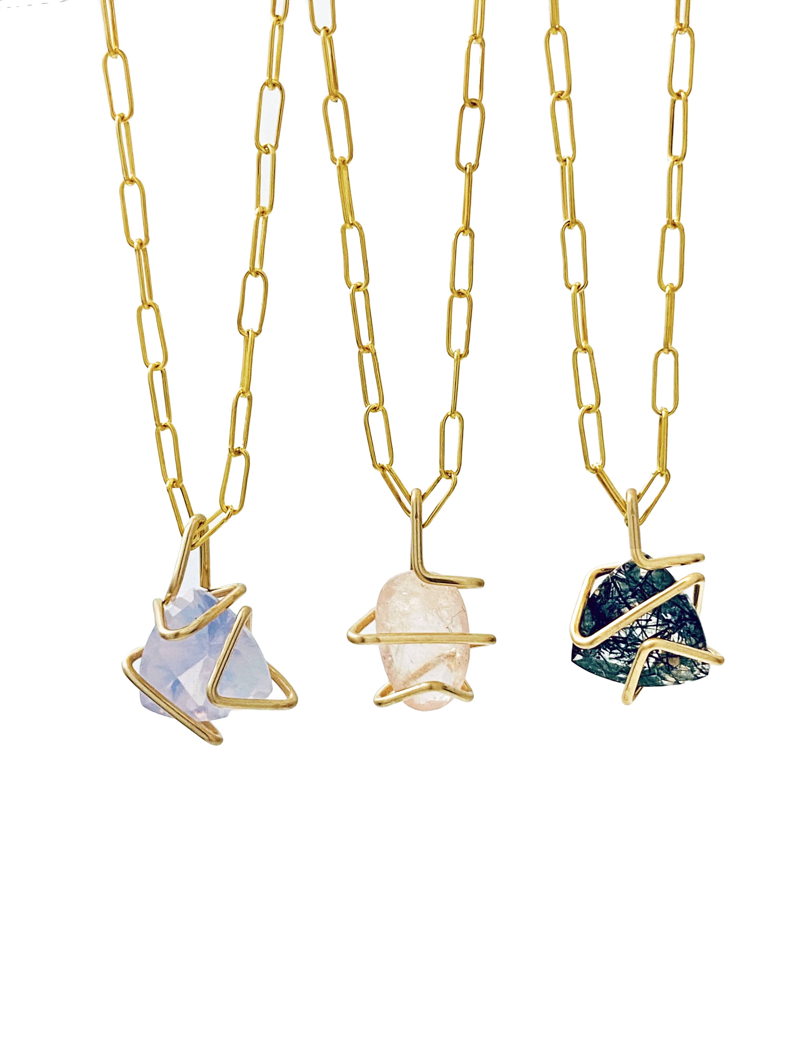 Aimee Petkus Jewelry - Venta al por mayor Collares con colgantes/abalorios - Collar de gema Geo de 10 mm1