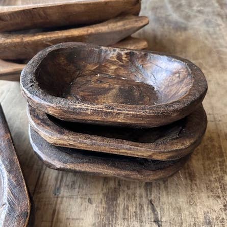 The Global Swap Shop - Wholesale Decoratief bord/schotel/kom - Mini houten deegkommen - gelakt hout0