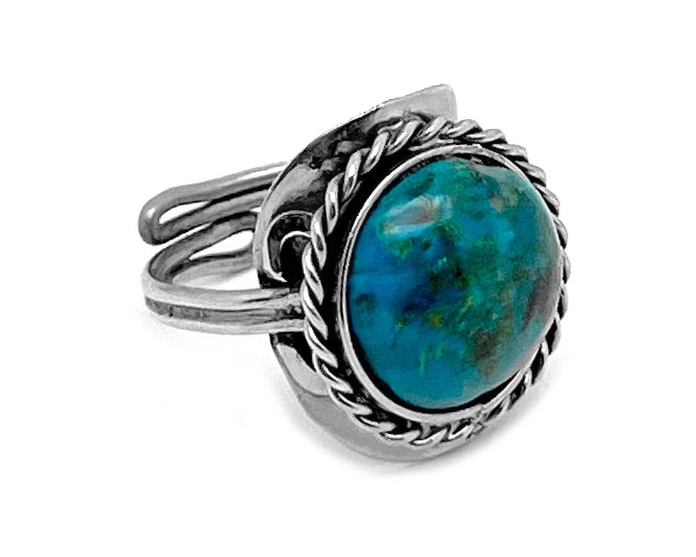 Pichincha - Wholesale Cocktail/Statement Ring - Semi Precious Stone Assorted Shape Adjustable Metal Ring4