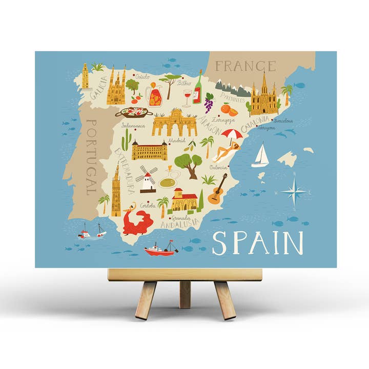 Penpaling Paula - Vendita all'ingrosso Cartoline - Mappa della Spagna - Cartolina0