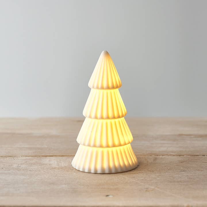 LED Ceramic White Tree, 13cm for wholesale by Gainsborough Giftware x Portland Living