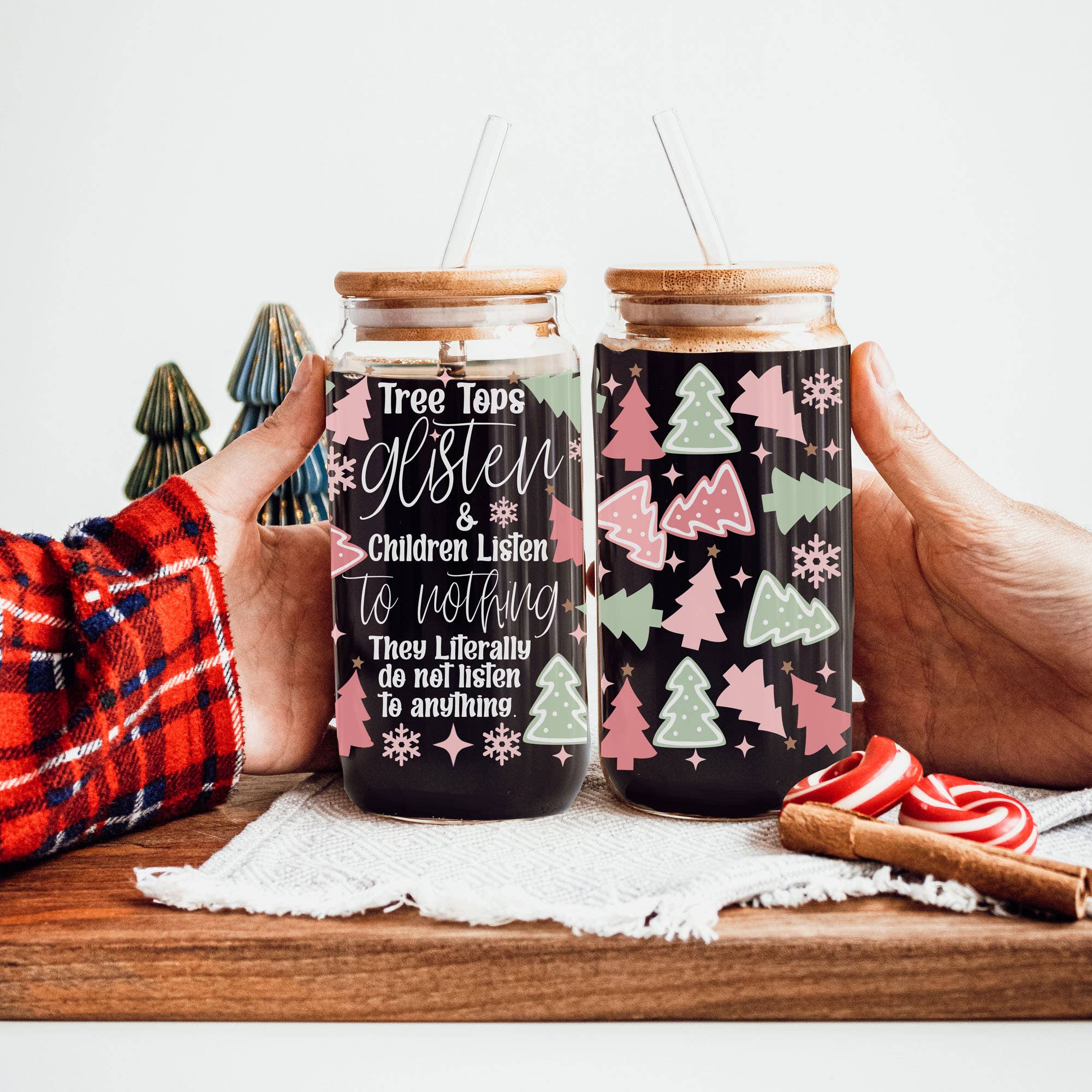 Gia Roma - Wholesale Drinking Glass/Cup - Vintage Christmas Glass Cups with Straw, Kitchen Decoration148