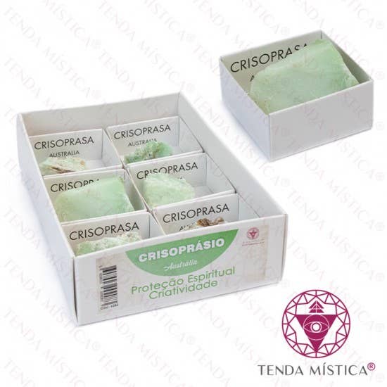 Kasser med chrysopras 4x4 cm, 6 stk. for engroshandel hos Tenda Mística
