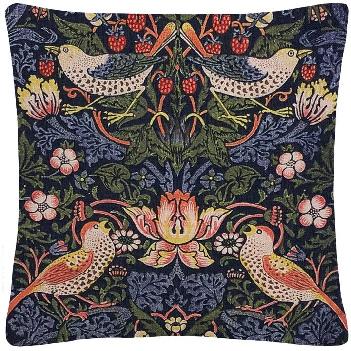 Funda de cojín William Morris Birds para venta al por mayor de Golden Hill Studio