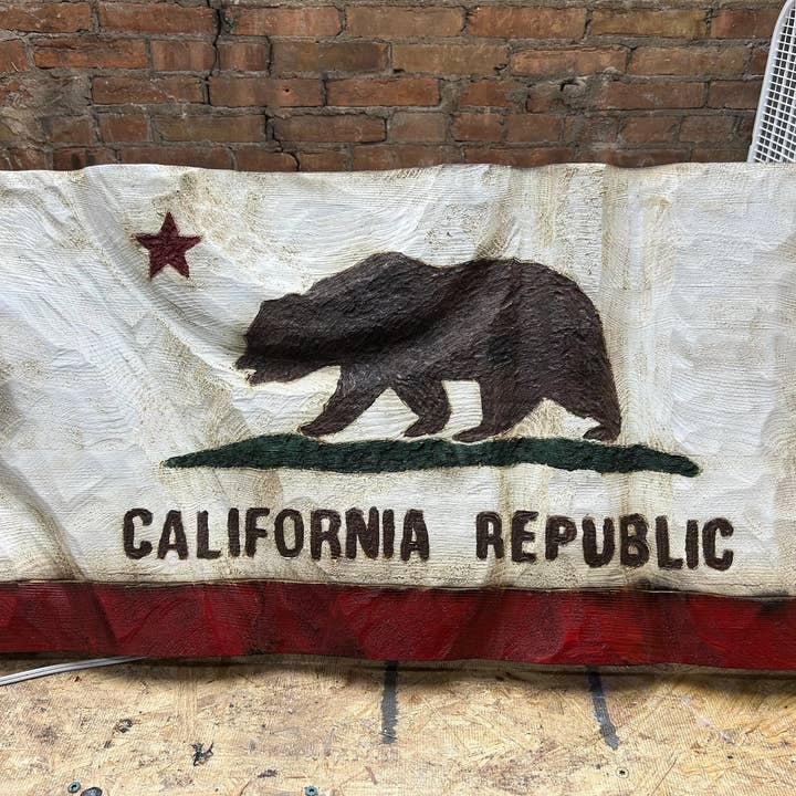 Schmedic Woodworking - Wholesale Sign - Wood Wavy California State Flag