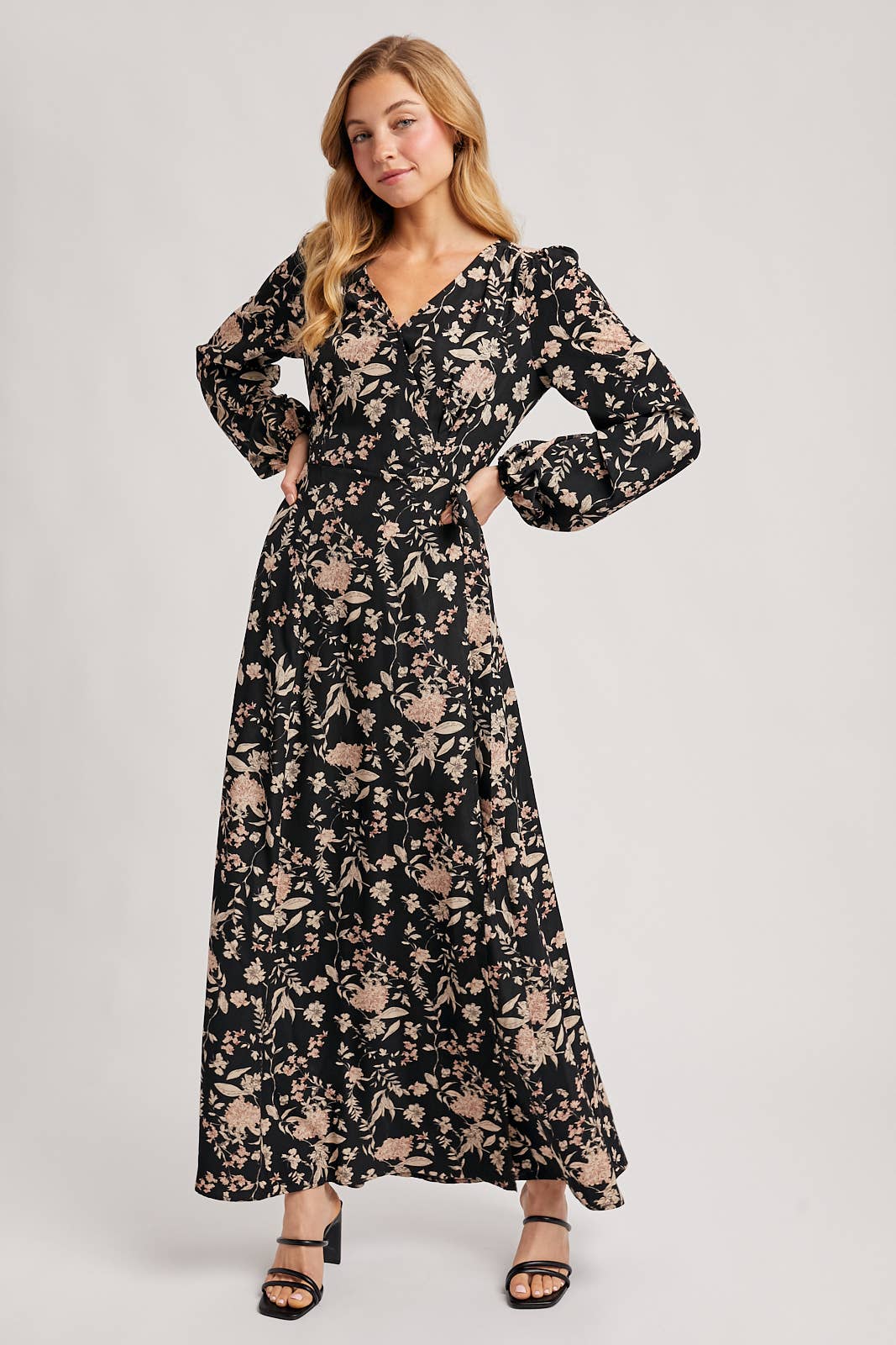 Bluivy - Wholesale Dress - Women's - FLORAL PRINT WRAP MAXI DRESS3