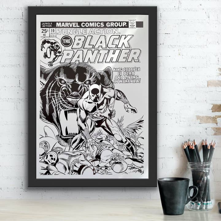 Black Panther Comic Cover Foil Print for wholesale by Billies Inks