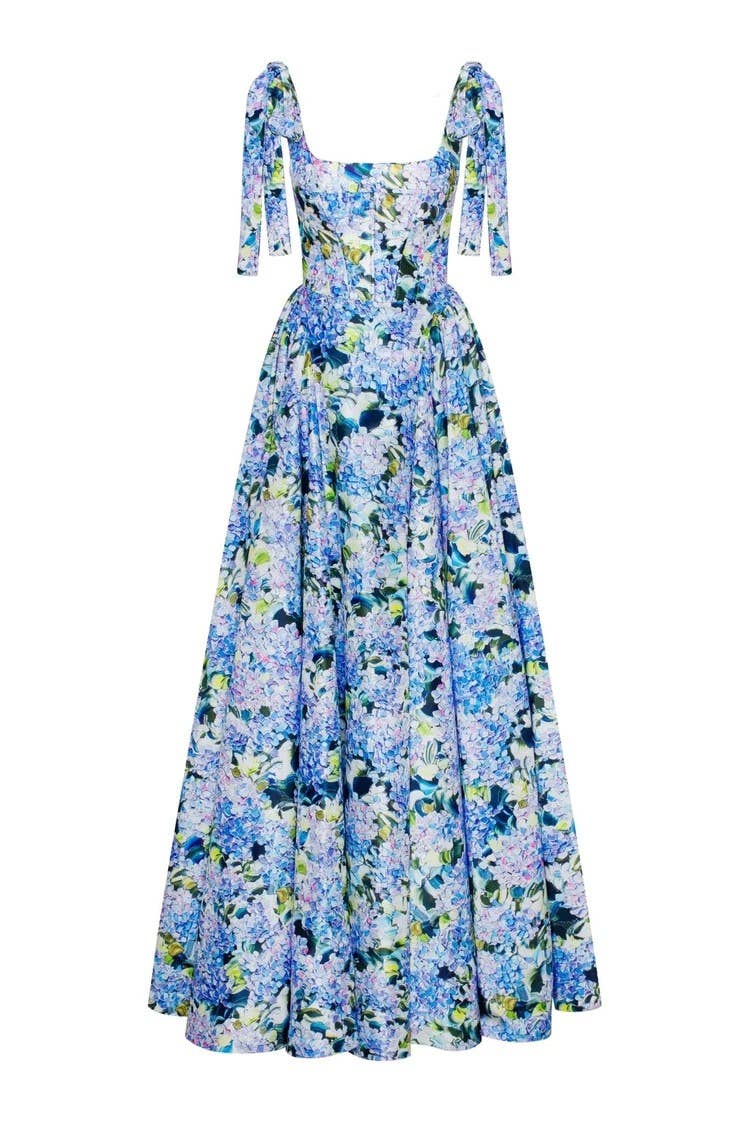 Blue SF21 Elegant Floral Off-Shoulder Evening Dress  for wholesale on Faire3