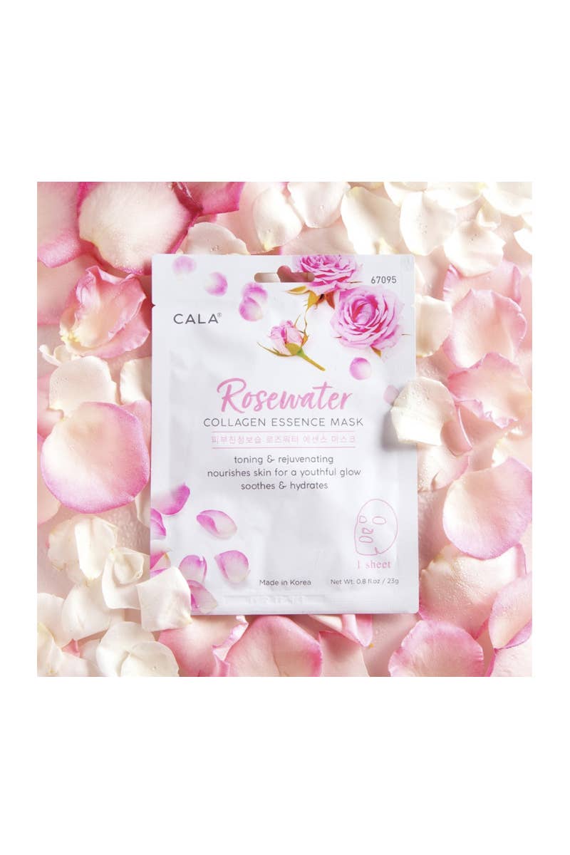 PINEAPPLE Beauty - Wholesale Skincare Face Mask - CALA 67095 Rosewater Collagen Essence Facial Mask Sheet - 122