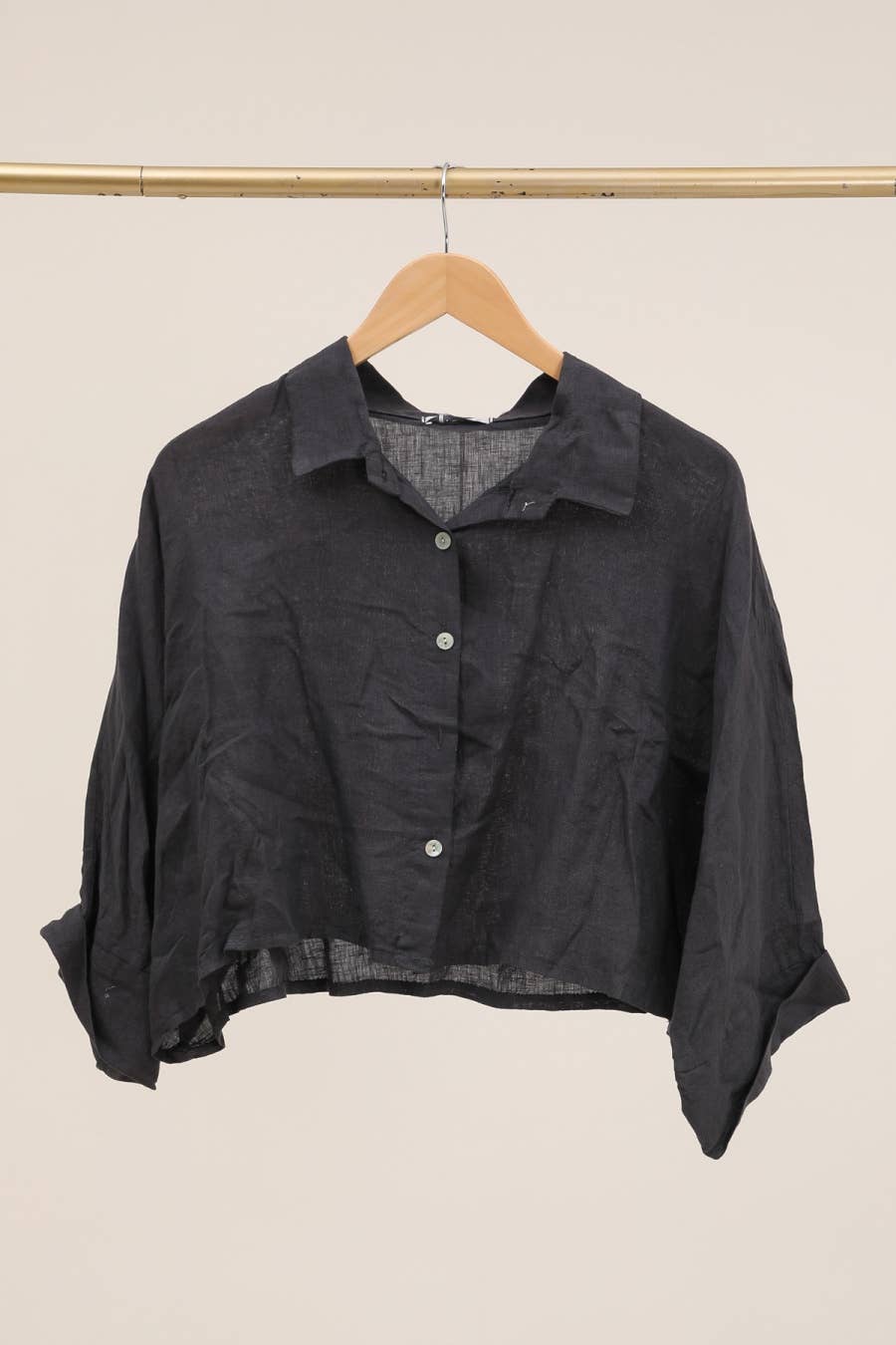 la maison des fibres naturelles - Wholesale Button Down Shirt - Women's - Linen crop shirt 83263 100% linen16