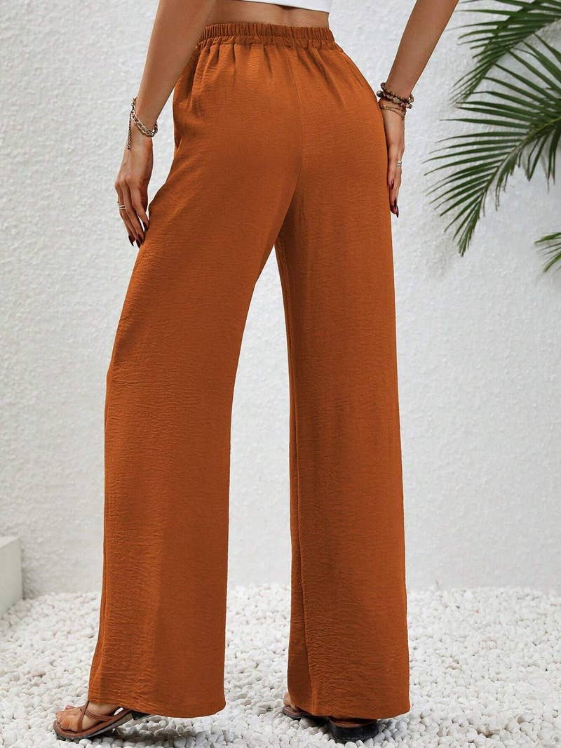 FULL TIME PURCHASE - Vente Pantalon – femme - Pantalon décontracté polyvalent uni à jambes larges et longueur au sol20