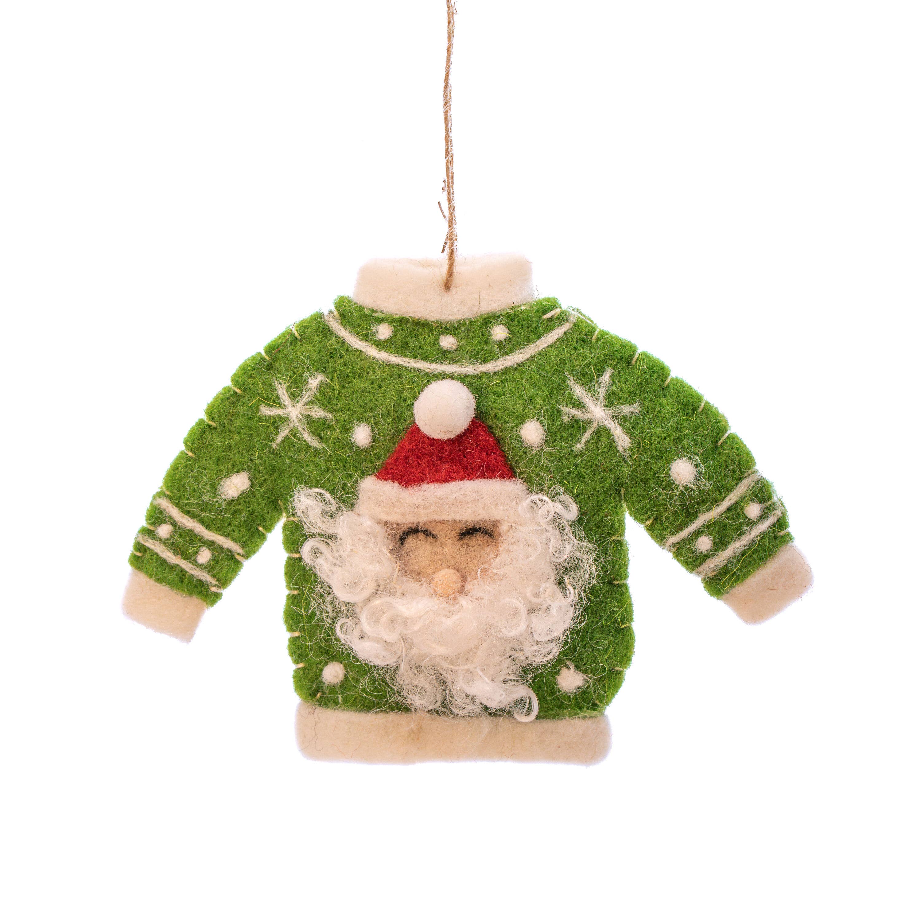 Sass & Belle Europe - Wholesale Christmas Decoration - Santa Jumper Felt Decoration0