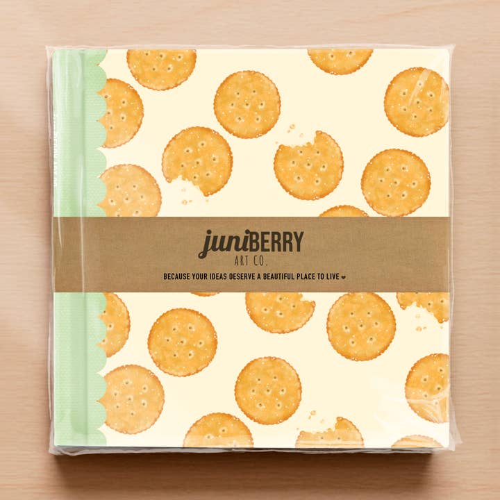 Butter cracker snack notebook journal for wholesale by Juniberry Art Co