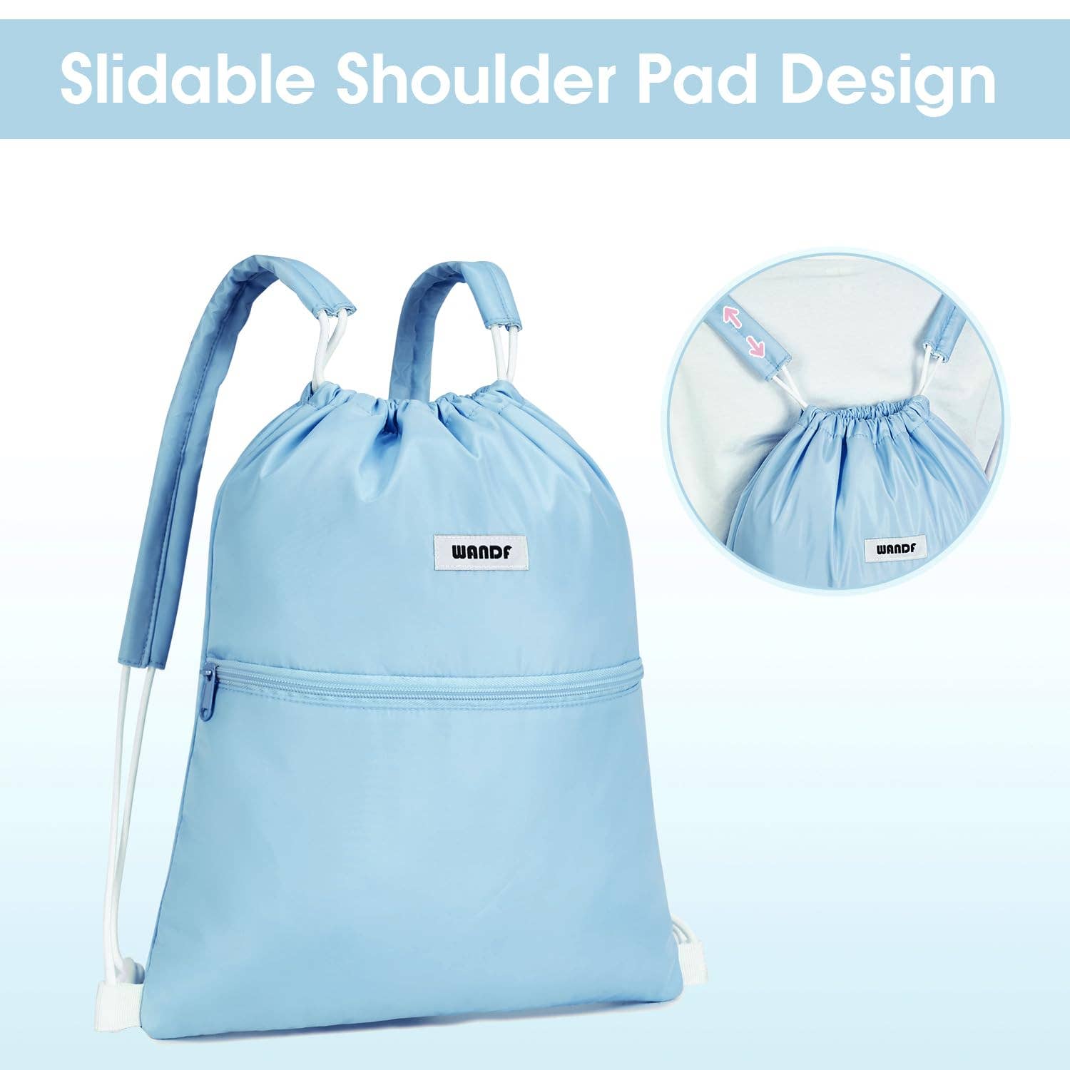 wandf - Wholesale Tas met trekkoord - Uniseks - Sportieve rugzak met trekkoord en dubbele schouderpads63