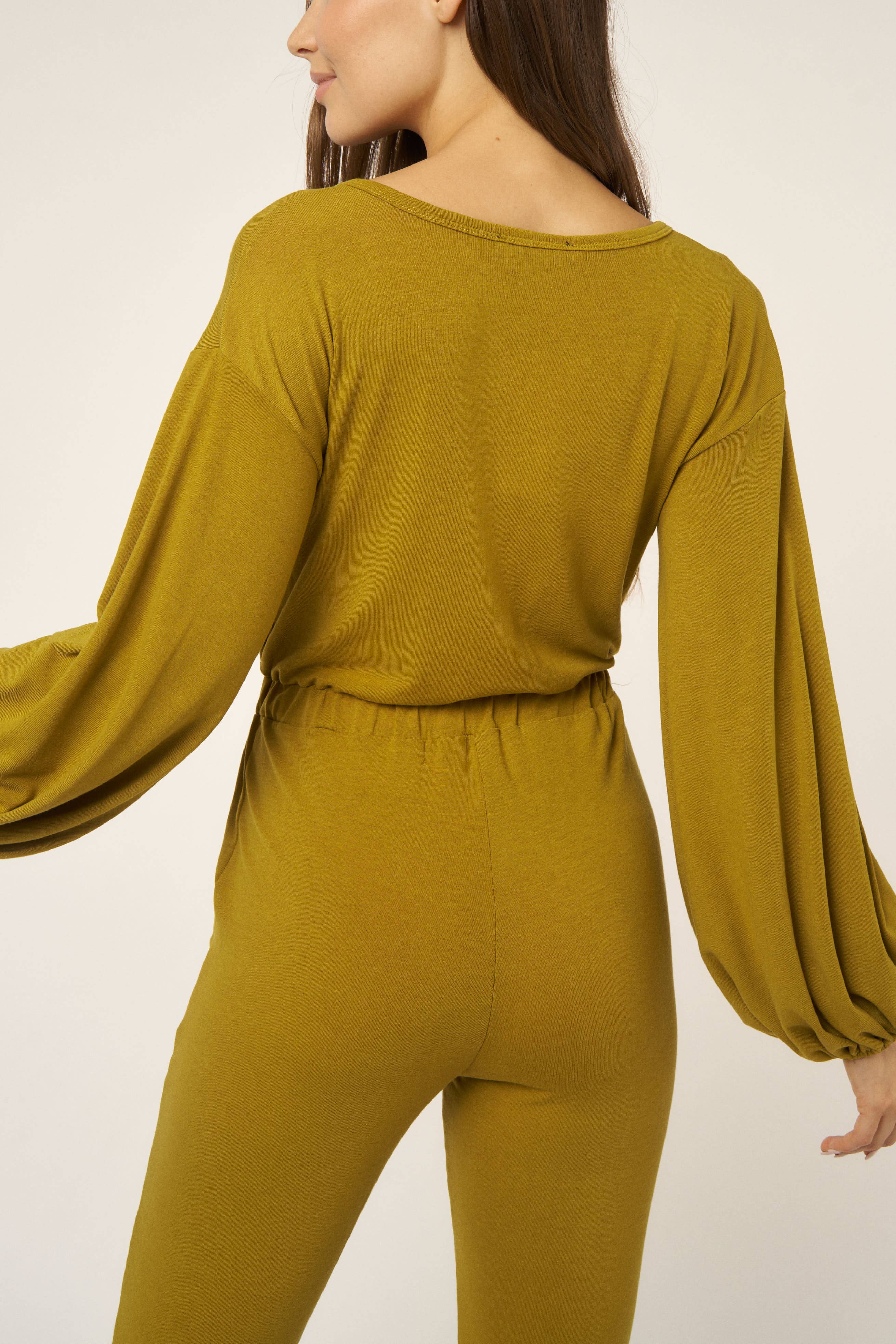 Hers & Mine – wholesale Set med topp och byxa – Dam – LINNE SMOCKED RYNKAD FRÄMRE RÖRET OCH BYXOR SKICKAS12