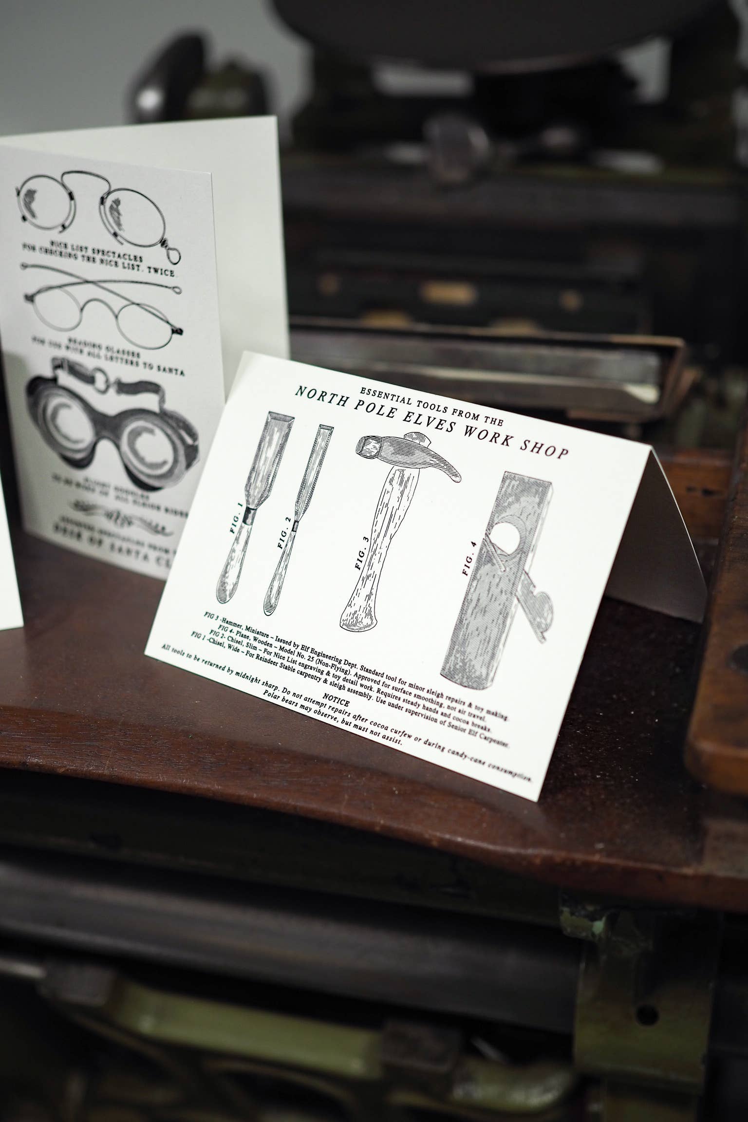 soch and co - Vente Cartes de Noël - Carte de Noël imprimée en typographie avec outils des lutins du pôle Nord1