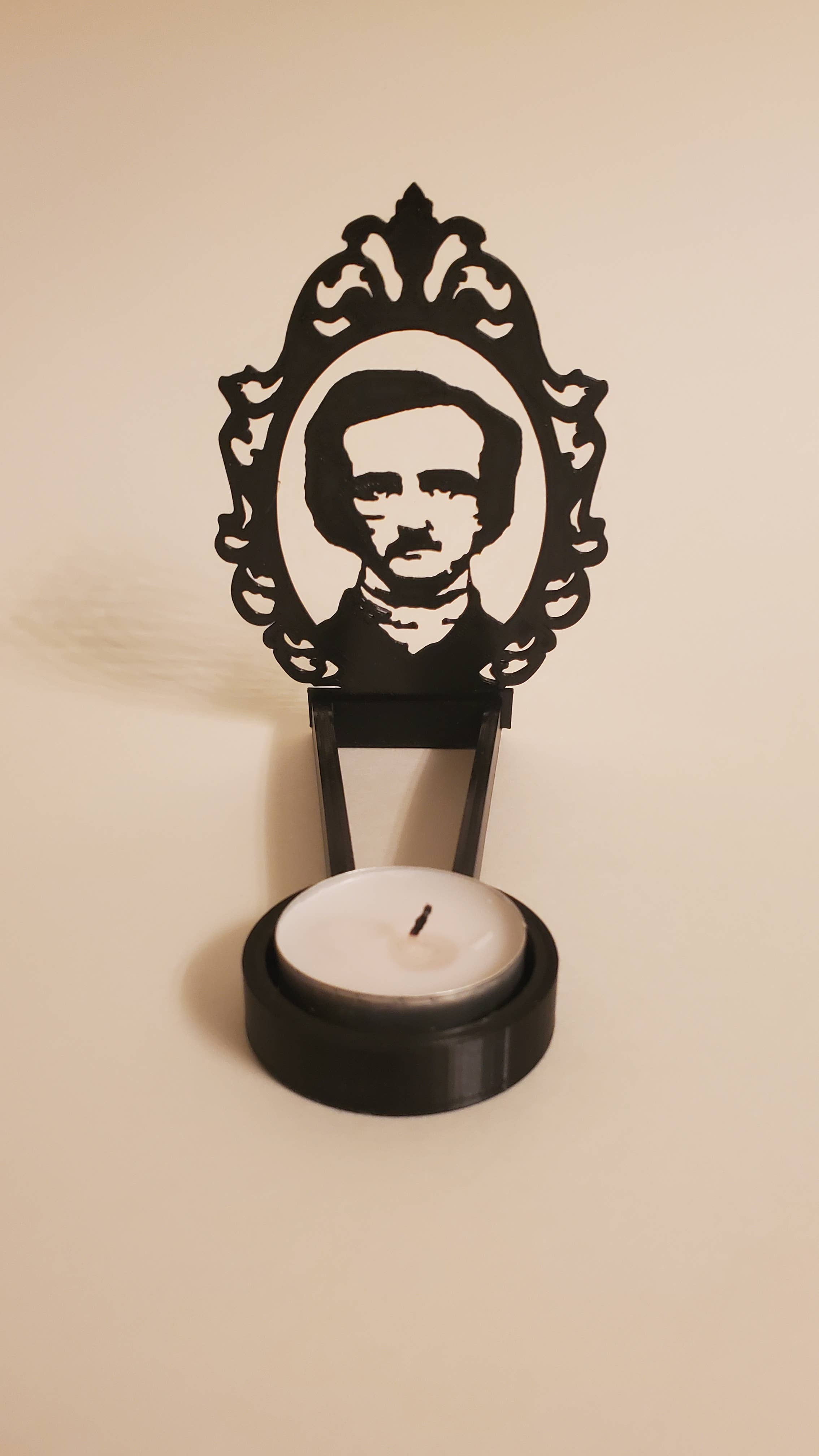KeaLite - Wholesale Decorative Tabletop Object - KeaLite Edgar Allan Poe Shadow Caster and KeaLite Stand2
