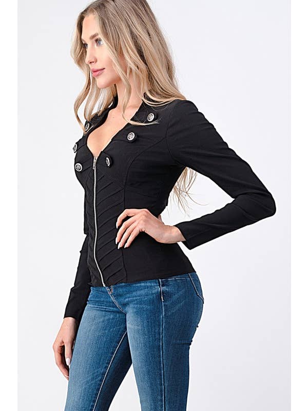 Lydia USA - Vente Veste – femme - Veste militaire à boutons2