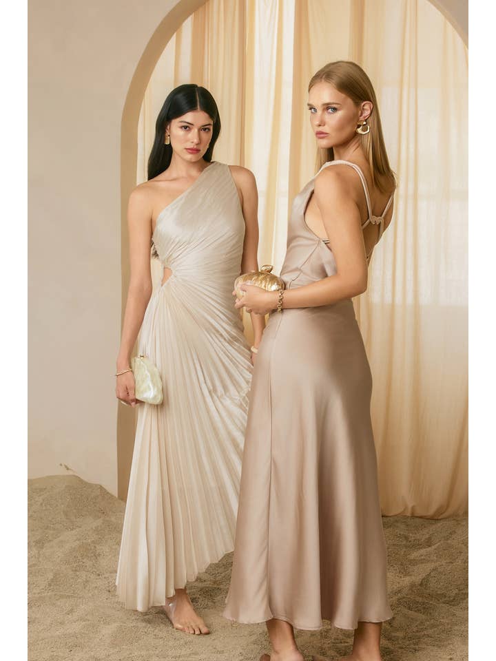 Dress Forum - Wholesale Dress - Women's - Olympia Asymmetrical Pleated Maxi Dress (1)82