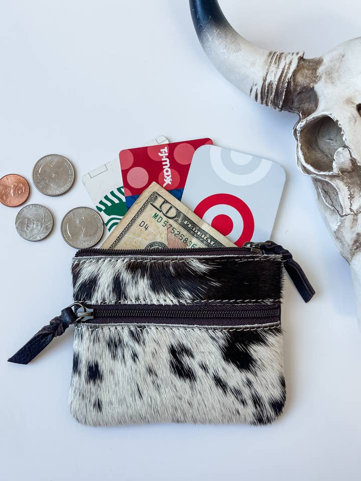 Pochette à monnaie Western en peau de vache pour la vente par Boho Ranch Shop