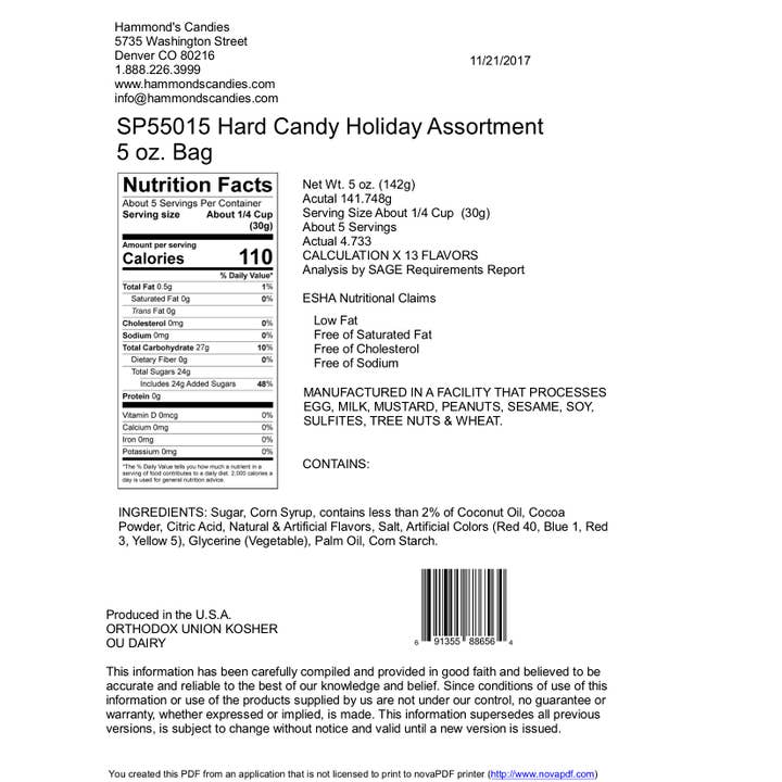 Hammond's Candies - Wholesale Hard Candy - Classic Candy - Assorted Christmas Mix - 5 oz Gift Bag1