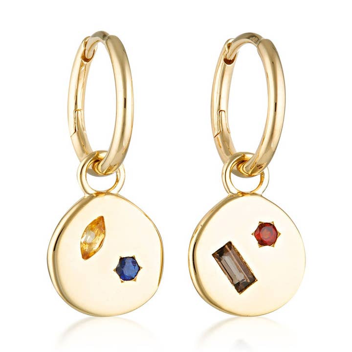 Kaleidoscopic Charm Huggie Earrings for wholesale by Linda Tahija Jewellery