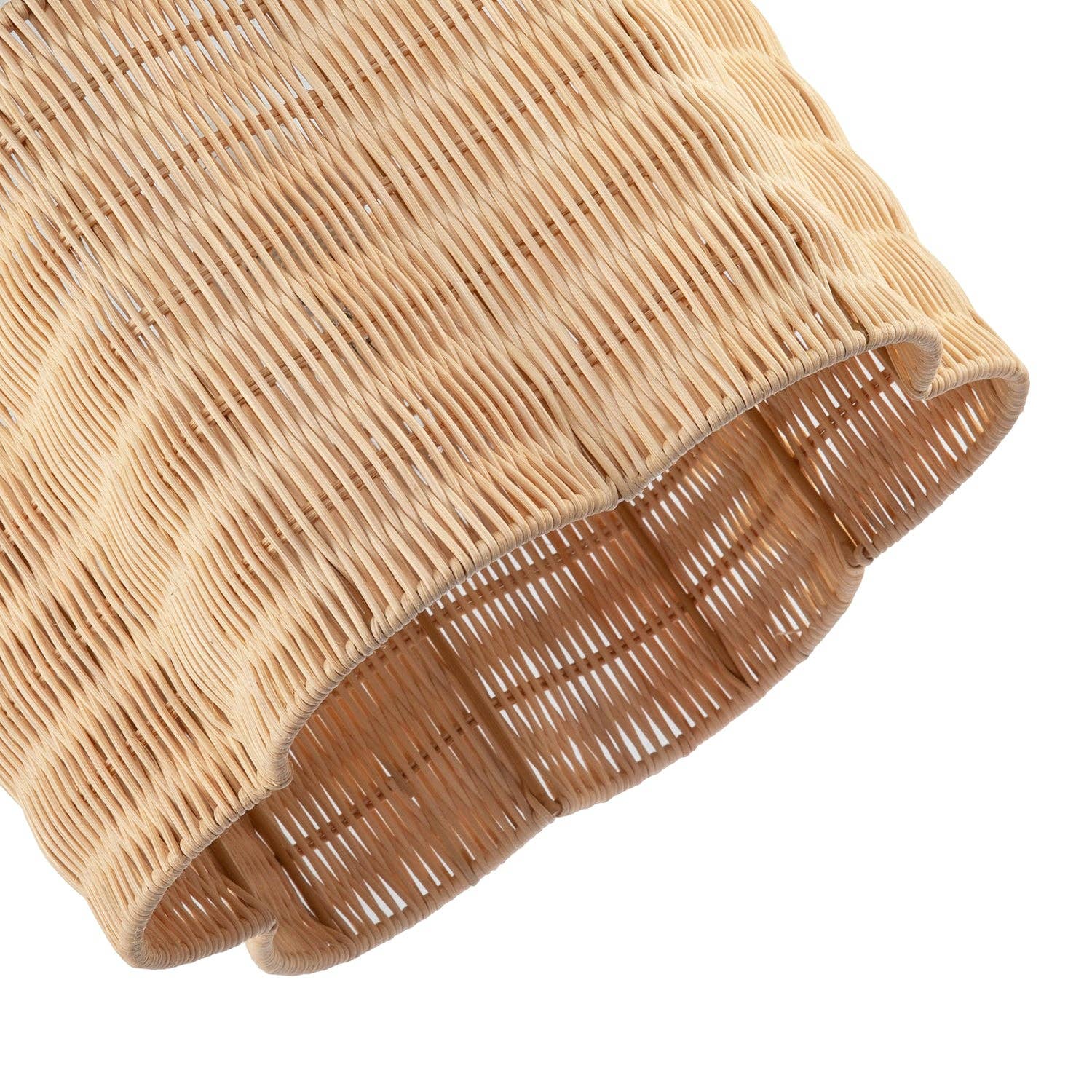 Happy Homewares – wholesale Lampshade – Classic Scallop Edged Natural Rattan Wicker Pendant Lighting Shade4