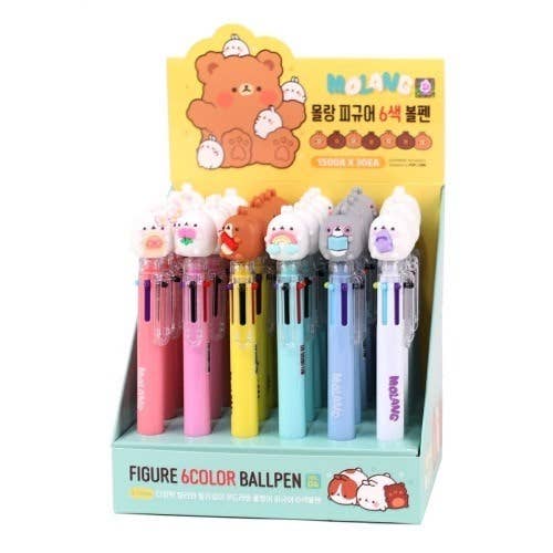 K-Wonderland - Wholesale Pen - Molang 6-Color Figure Ballpoint Pen – Assorted Designs10