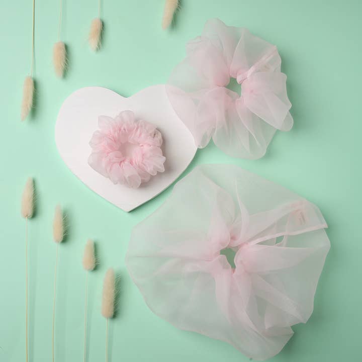 Confezione festiva di 3 elastici in organza. Elastici per capelli XXL. per la vendita all'ingrosso da parte di Cosmic Organza