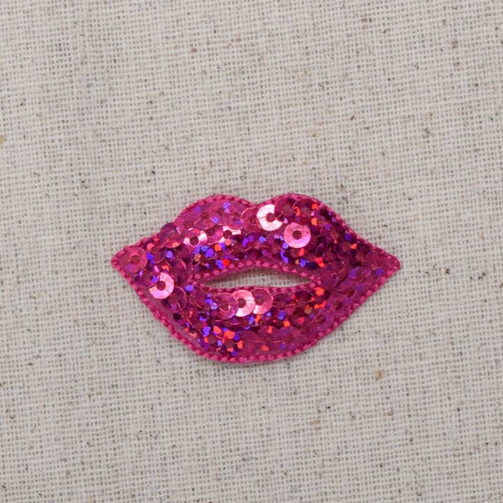 Wholesale Applique - Wholesale Patch - Hot Pink Sequin Lips, Fashion, Beauty, Iron on Patch2
