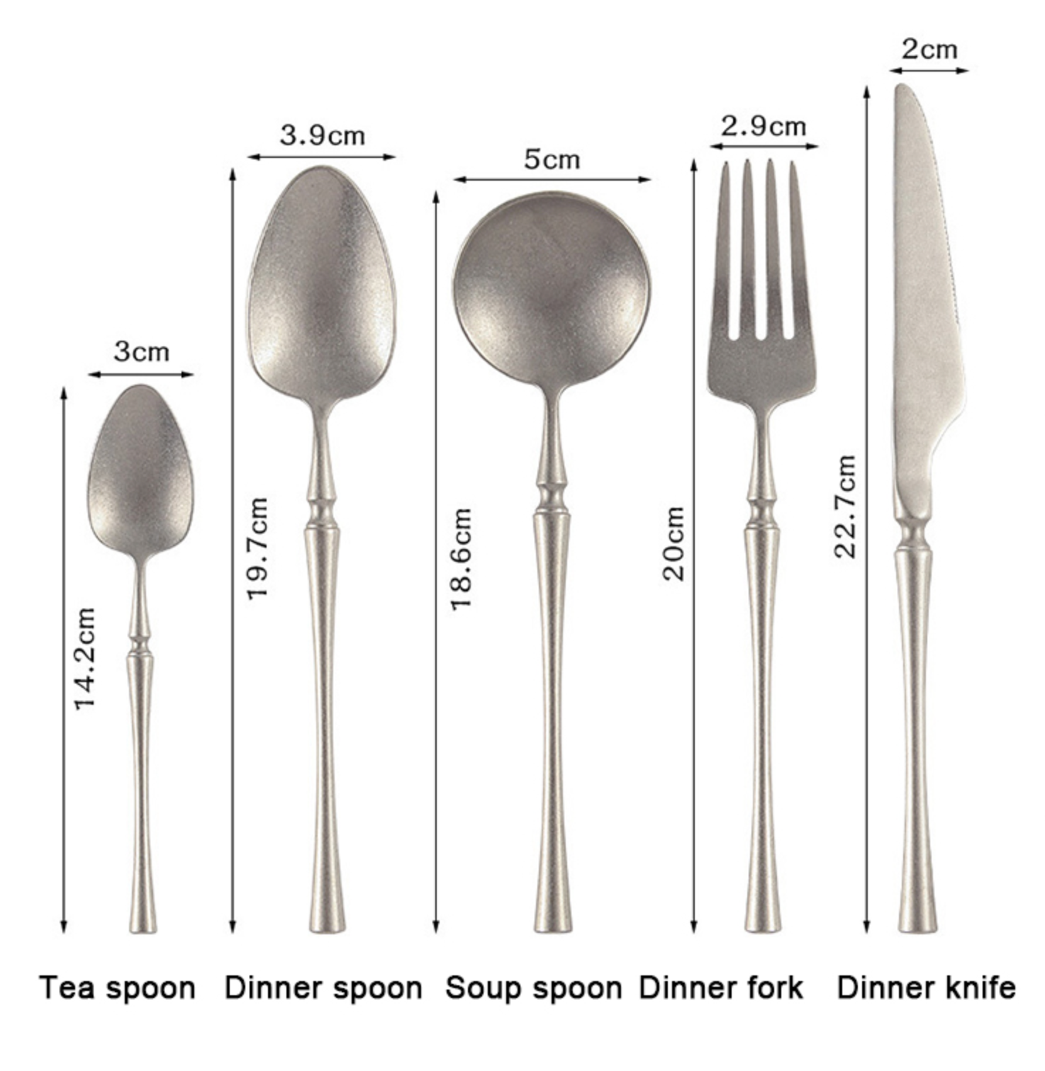 Homerely (We Cover All Import Duties) - Vente Sets de couverts - Ensemble de couverts rétro en acier inoxydable 3043
