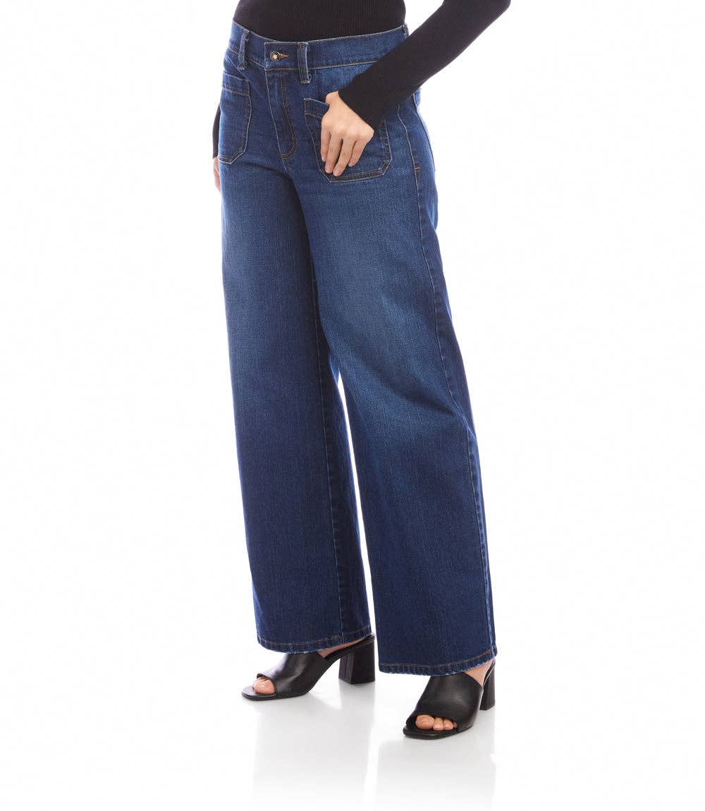 Indigo Lauren Patch Pocket Jeans for wholesale on Faire1