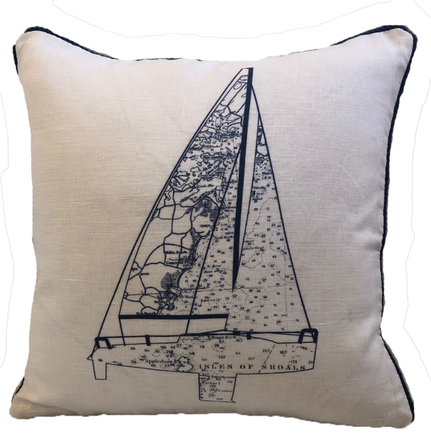 Ox Bow Decor - Wholesale Throw/Decorative Pillow - 'One of a Kind' Portsmouth, NH Nautical Chart Pillow0