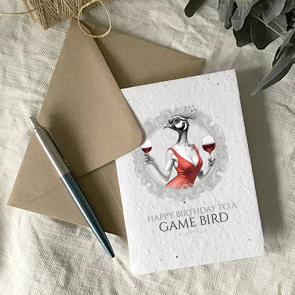 Wild Bloom Press – wholesale Birthday card – Game bird plantable, wildflower seed birthday card