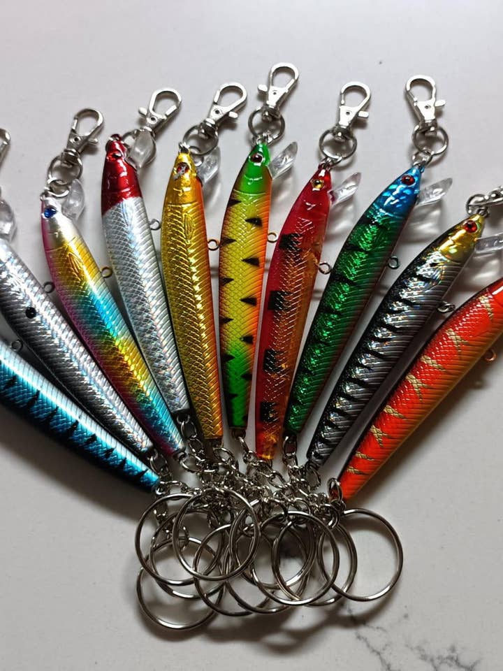 Chaveiro de Isco de Pesca Autêntico (Sem Anzóis) por atacado de Black Velvet Coyote