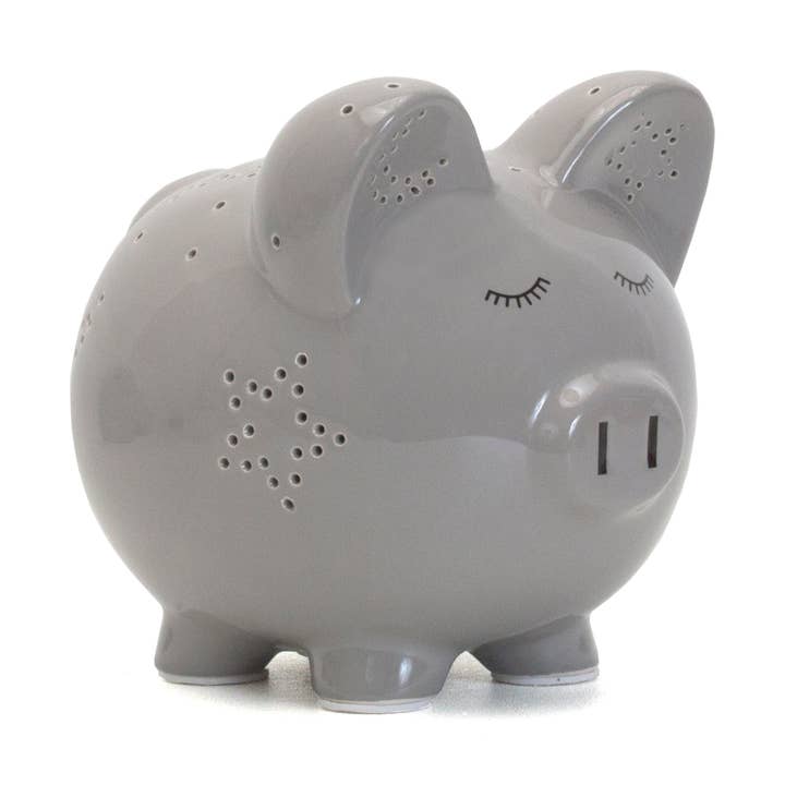 Gray Ceramic Night Light Pig for wholesale by Child To Cherish®